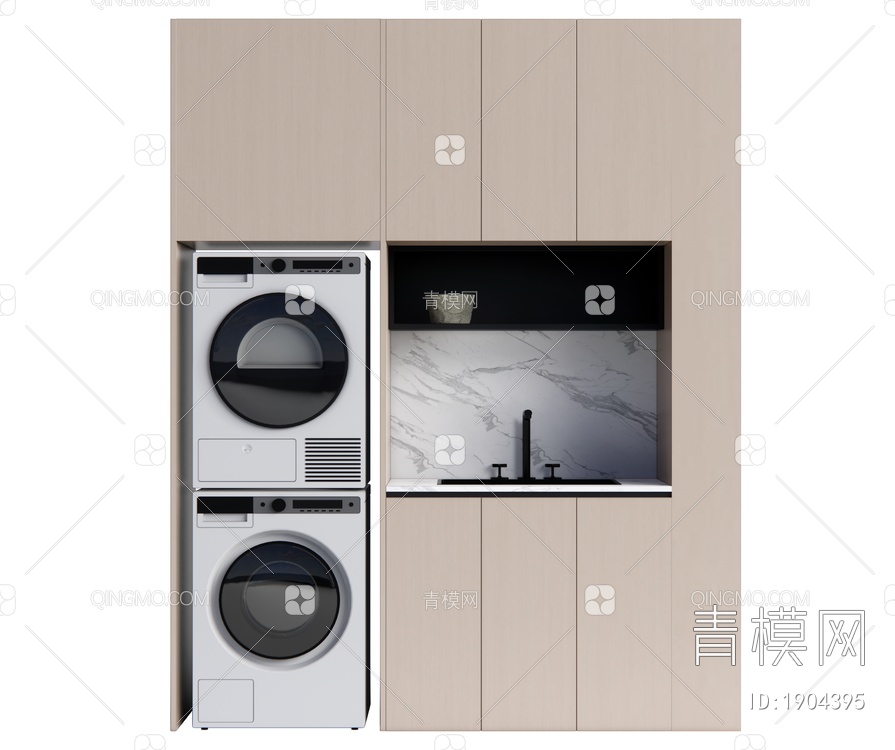 洗衣机柜 洗衣机SU模型下载【ID:1904395】