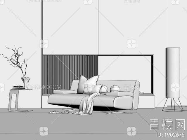 双人沙发3D模型下载【ID:1902675】