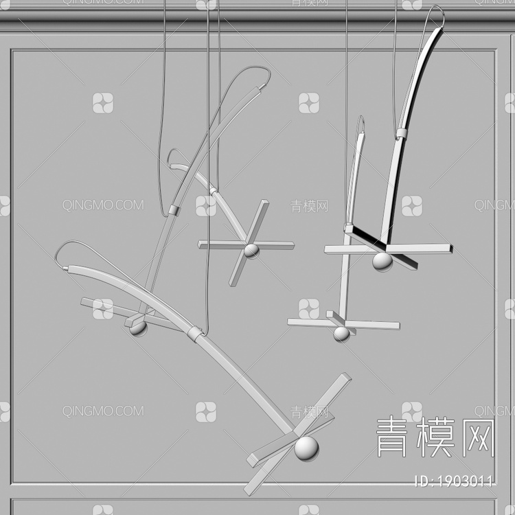 实木吊灯3D模型下载【ID:1903011】