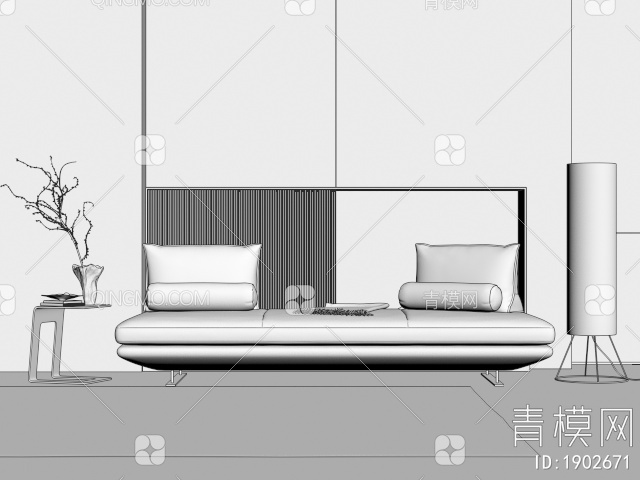 双人沙发3D模型下载【ID:1902671】