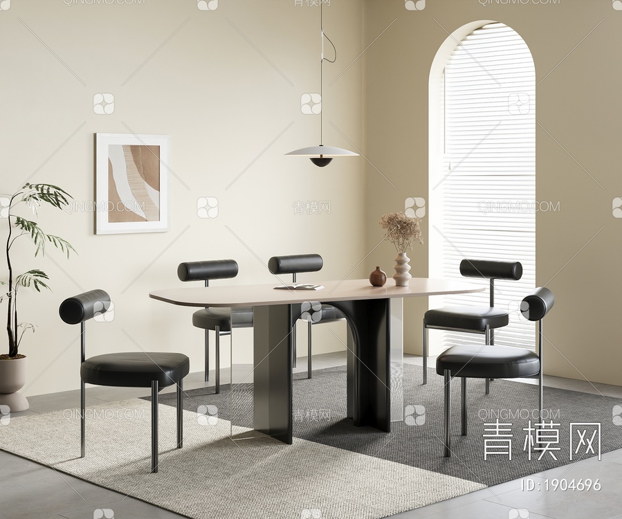 餐桌椅组合 饰品 摆件3D模型下载【ID:1904696】