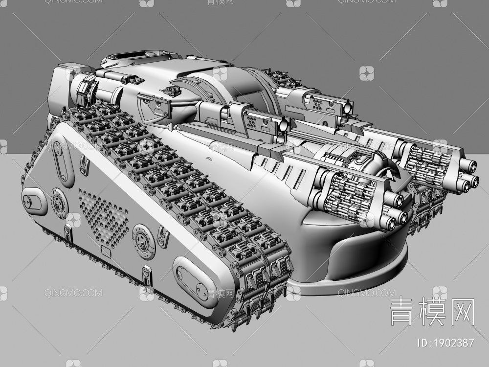 坦克车3D模型下载【ID:1902387】