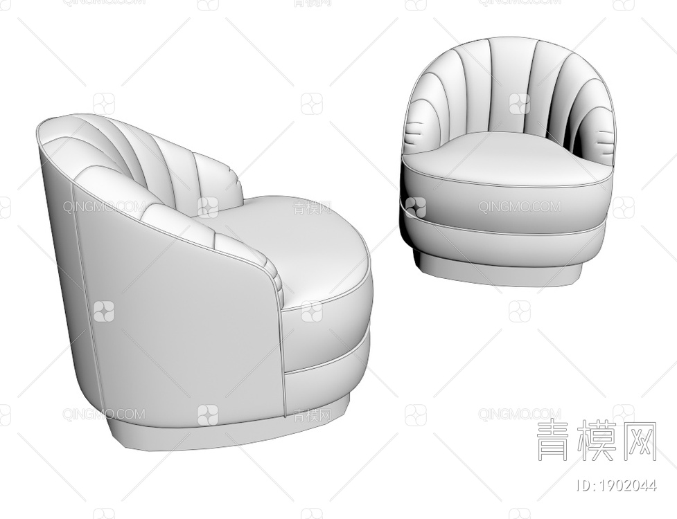 皮革休闲单人沙发3D模型下载【ID:1902044】