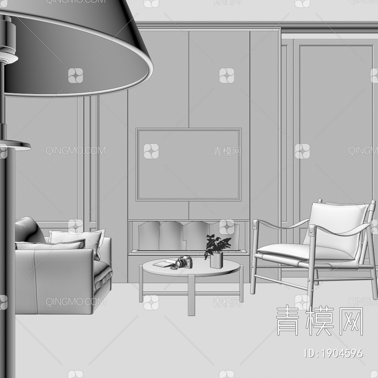 沙发茶几组合3D模型下载【ID:1904596】
