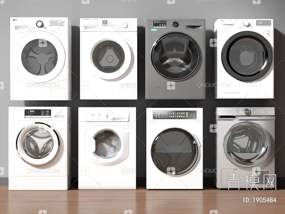 洗衣机 烘干机 滚筒洗衣机 智能洗衣机3D模型下载【ID:1905484】
