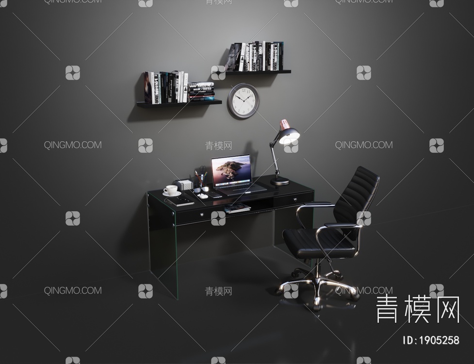 书桌椅 办公椅3D模型下载【ID:1905258】
