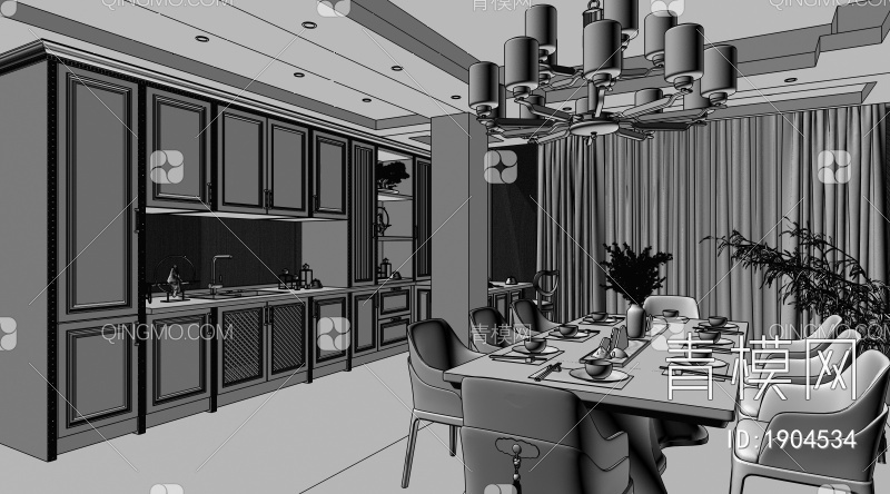 家居厨房3D模型下载【ID:1904534】