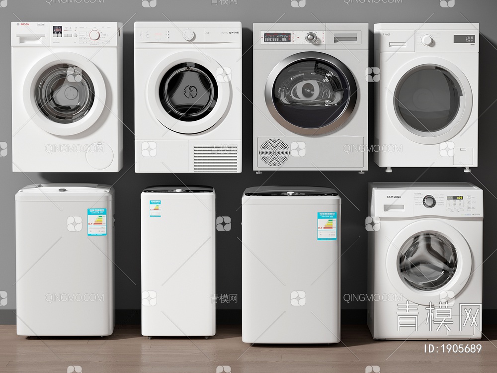 洗衣机 烘干机 滚筒洗衣机 智能洗衣机3D模型下载【ID:1905689】
