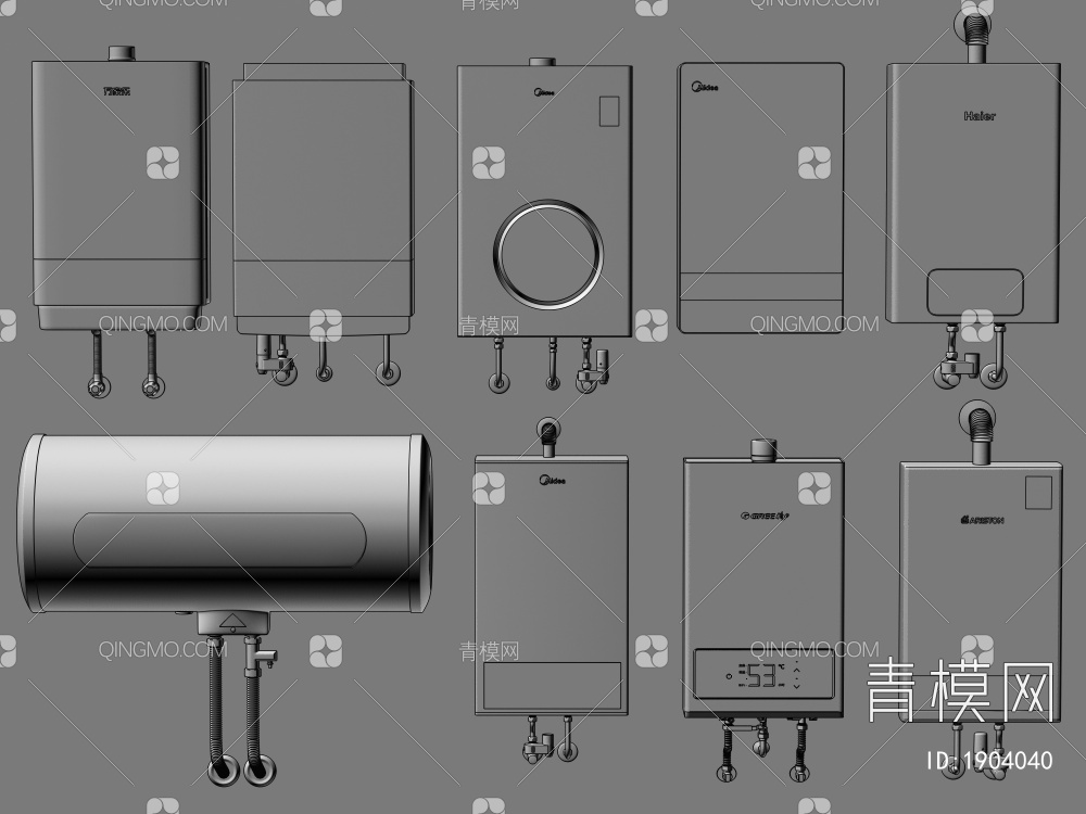 热水器 电热水器 燃气热水器 智能热水器 零冷水热水器3D模型下载【ID:1904040】