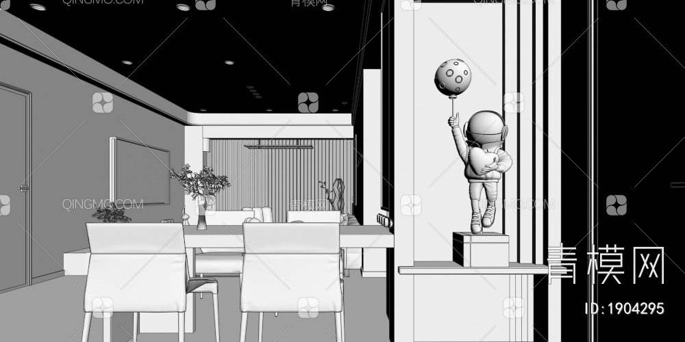 客餐厅3D模型下载【ID:1904295】