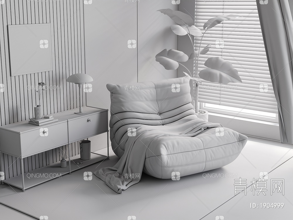 单人沙发 装饰柜3D模型下载【ID:1904999】