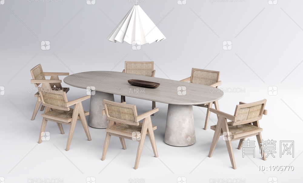 餐桌椅组合SU模型下载【ID:1905770】