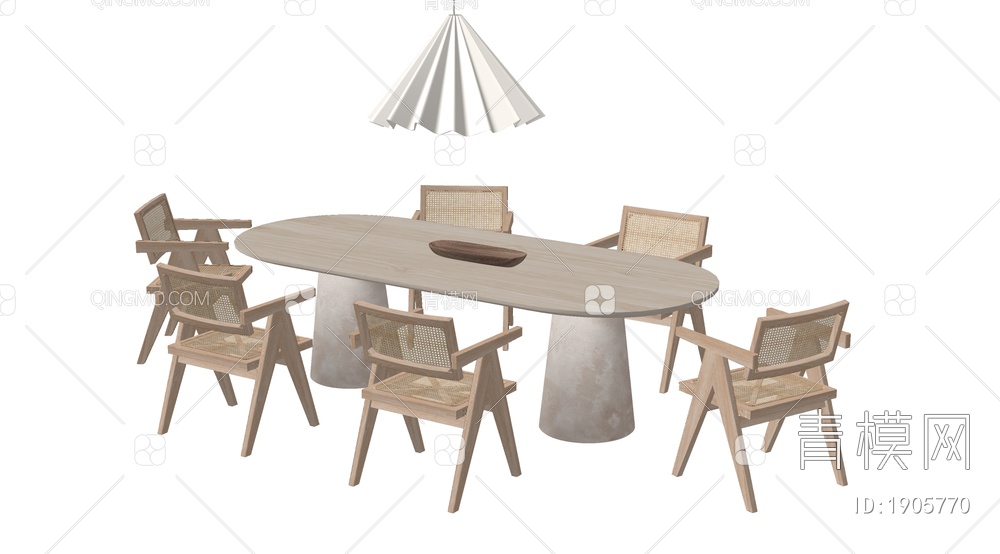 餐桌椅组合SU模型下载【ID:1905770】