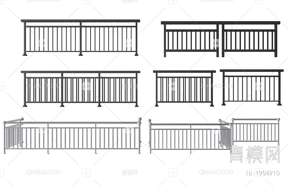 栏杆，不锈钢栏杆SU模型下载【ID:1904910】