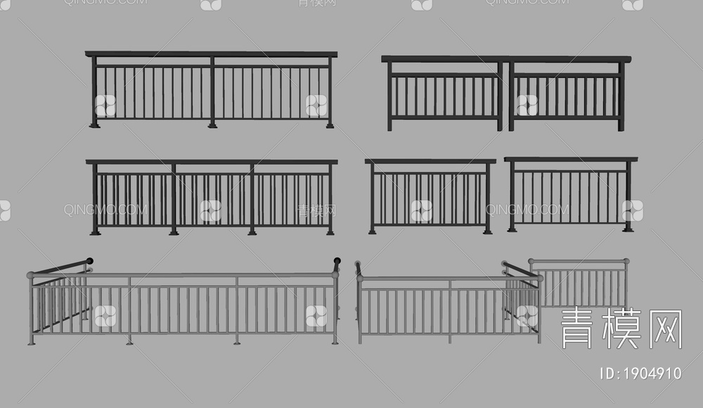 栏杆，不锈钢栏杆SU模型下载【ID:1904910】