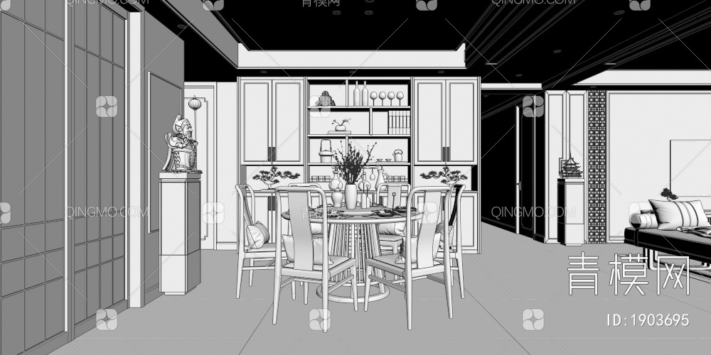 家居餐厅3D模型下载【ID:1903695】