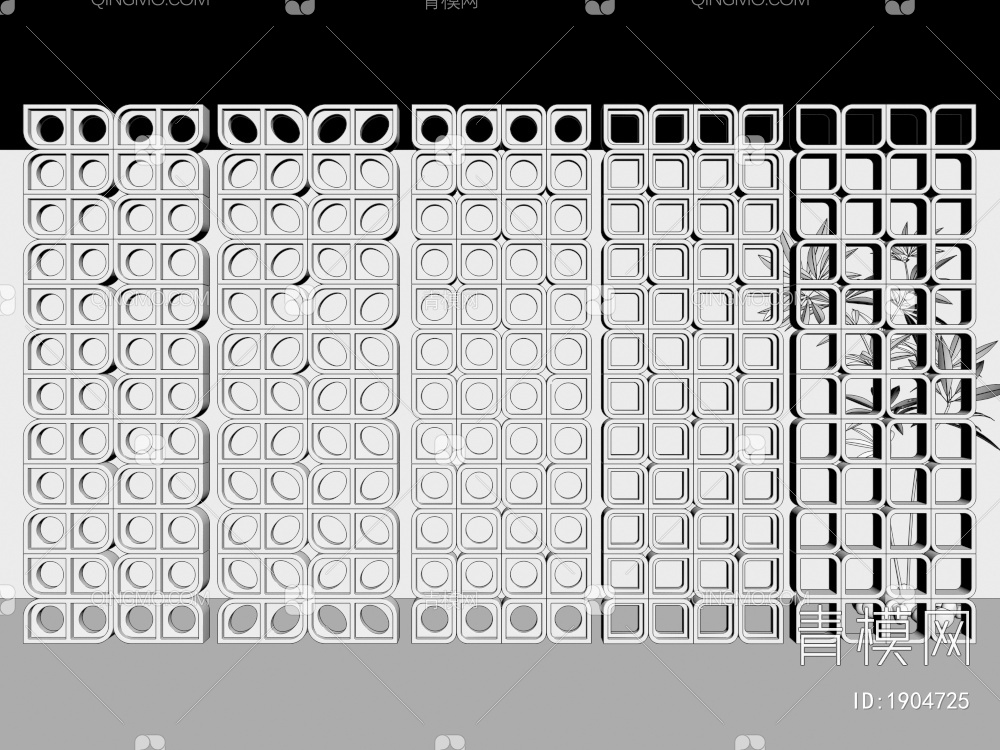 水泥砖隔断3D模型下载【ID:1904725】