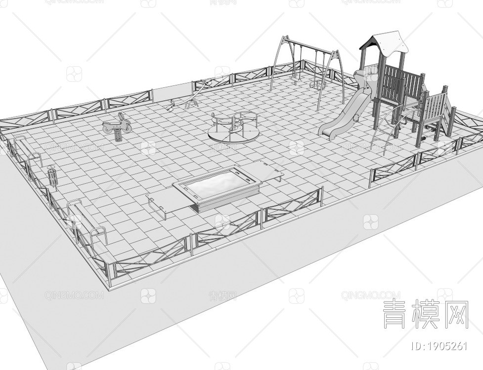 滑梯 儿童游乐设施3D模型下载【ID:1905261】