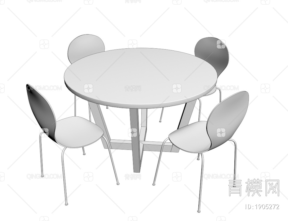 圆形餐桌椅3D模型下载【ID:1905272】