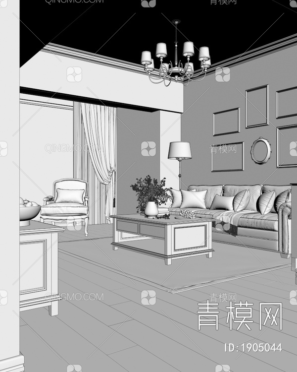 家居客厅3D模型下载【ID:1905044】