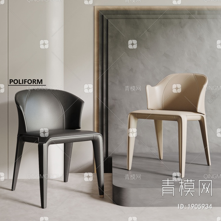 poliform 椅子 单椅3D模型下载【ID:1905934】