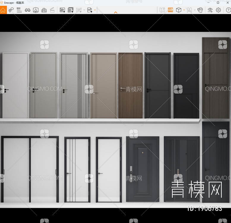 卧室门SU模型下载【ID:1906783】