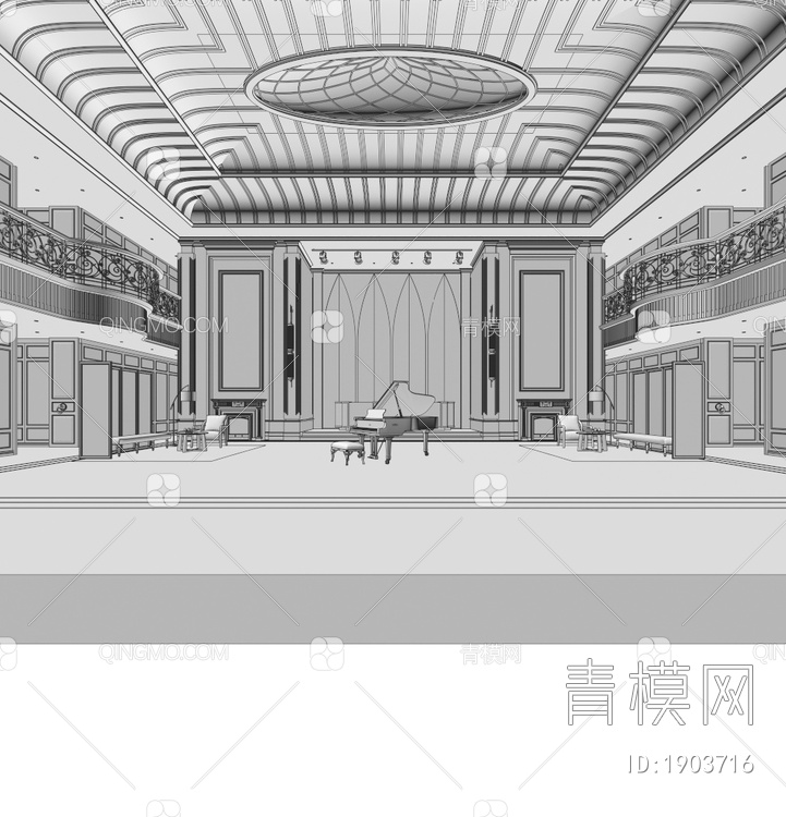 酒店大厅3D模型下载【ID:1903716】