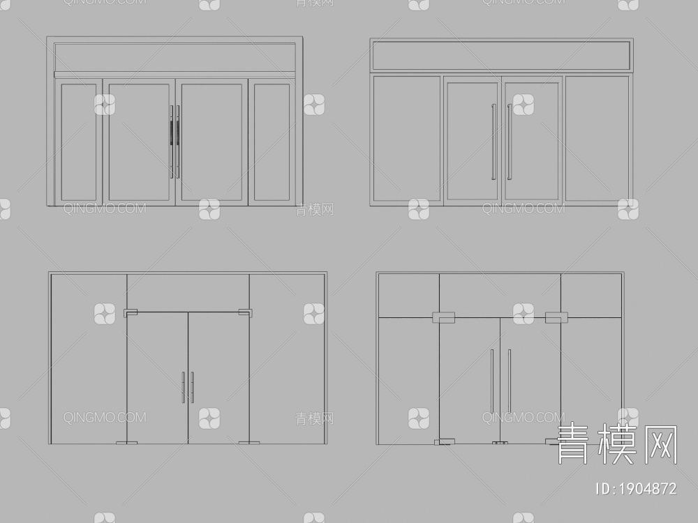 玻璃大门3D模型下载【ID:1904872】