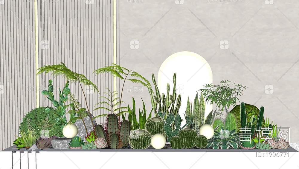 室内植物组合SU模型下载【ID:1906771】