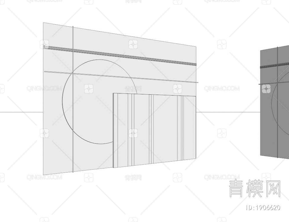 背景墙 护墙板3D模型下载【ID:1906620】