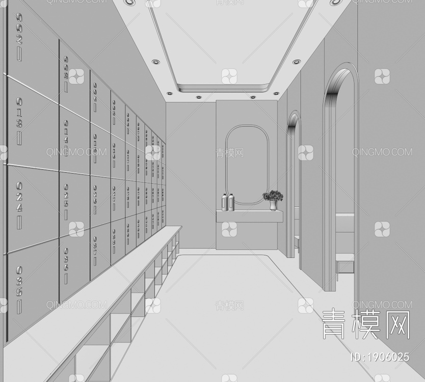洗浴中心更衣室3D模型下载【ID:1906025】