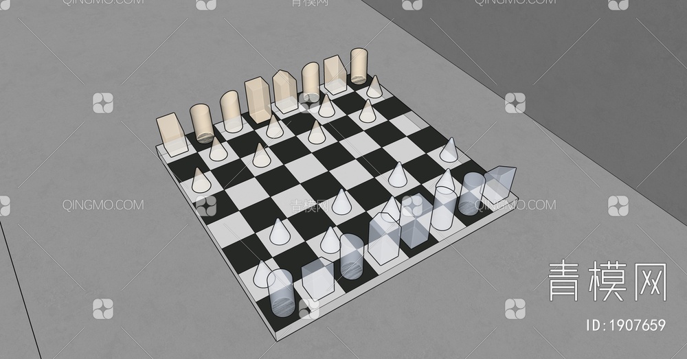 水晶国际象棋SU模型下载【ID:1907659】