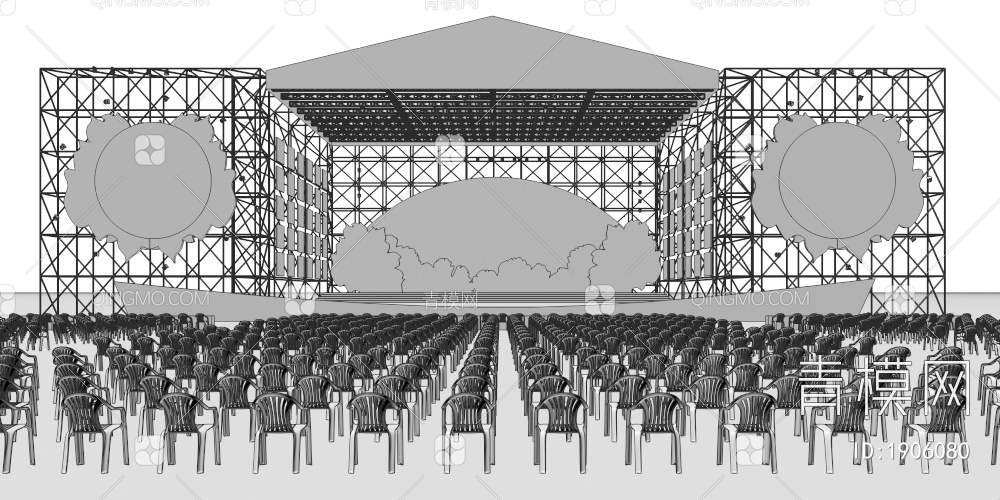 旅游节晚会舞台3D模型下载【ID:1906080】