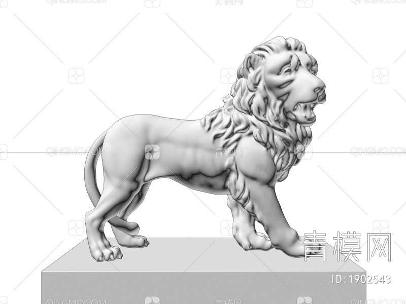 古铜狮子 雕像摆件3D模型下载【ID:1902543】