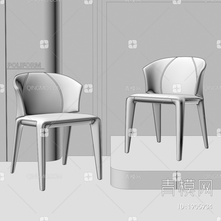 poliform 椅子 单椅3D模型下载【ID:1905934】