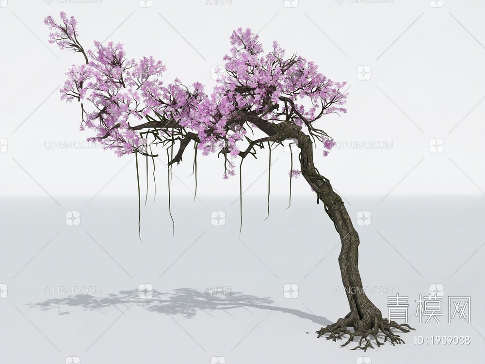 园林樱花树3D模型下载【ID:1909038】
