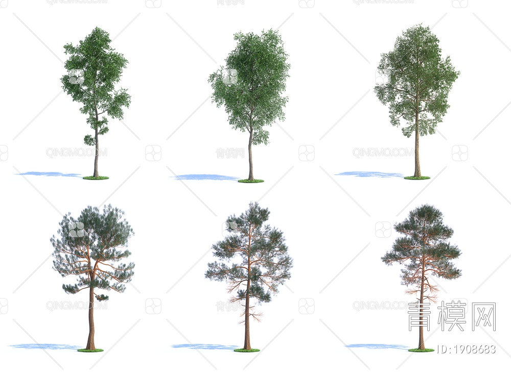 景观树木，户外树木，庭院树木,松柏树木，野外森林树3D模型下载【ID:1908683】