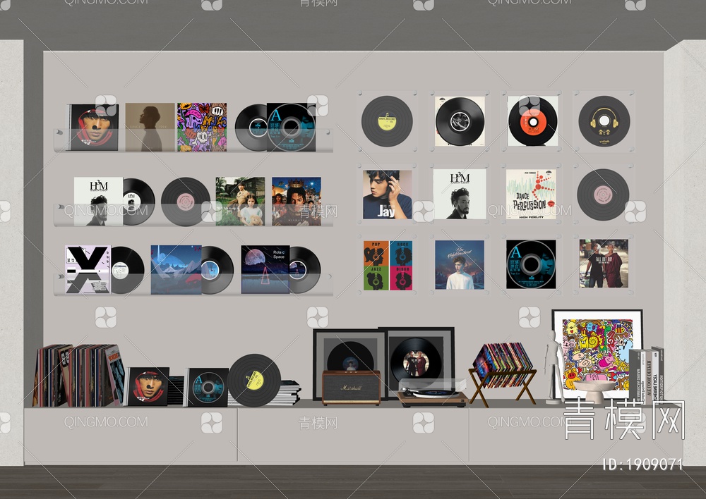唱片摆件SU模型下载【ID:1909071】