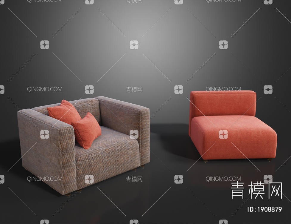 单人休闲沙发3D模型下载【ID:1908879】