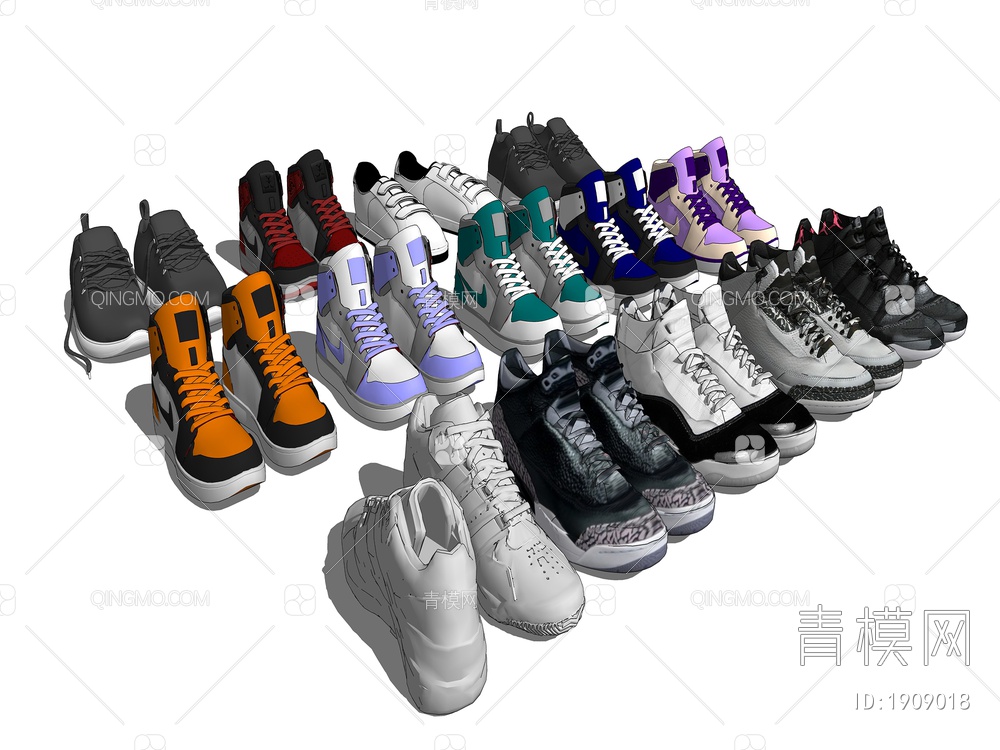 运动鞋 休闲板鞋SU模型下载【ID:1909018】