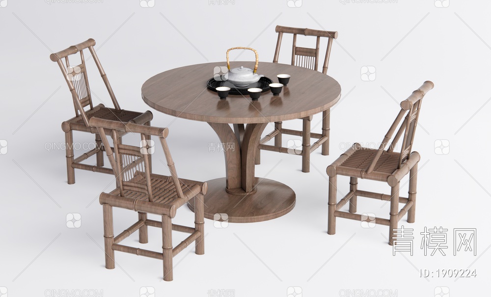 餐桌椅 茶桌椅SU模型下载【ID:1909224】