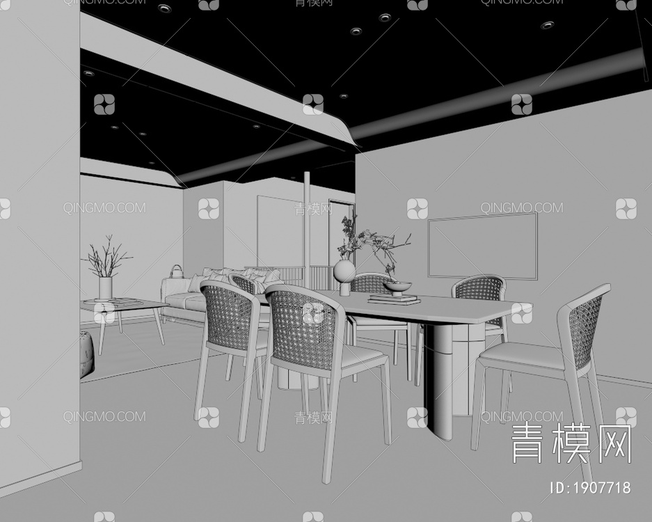 客餐厅3D模型下载【ID:1907718】