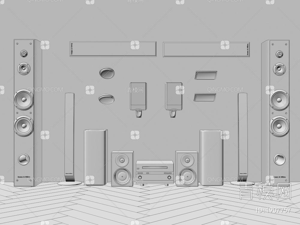 音响组合3D模型下载【ID:1907757】