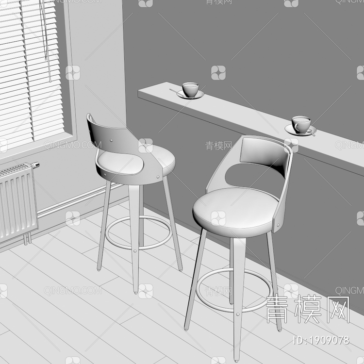 吧台椅3D模型下载【ID:1909078】