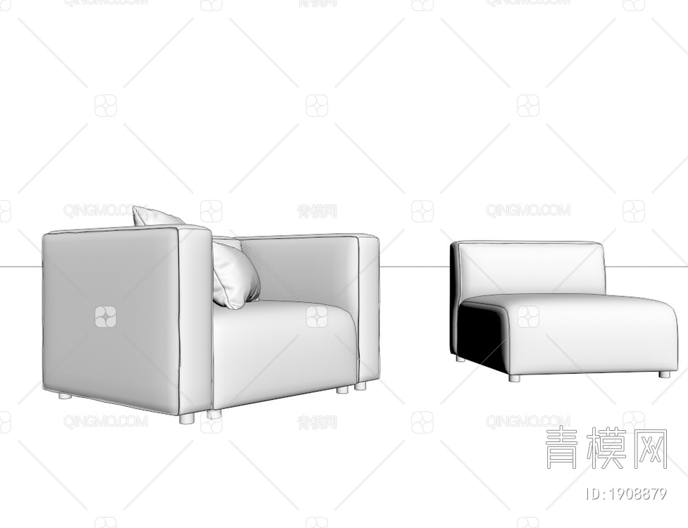 单人休闲沙发3D模型下载【ID:1908879】