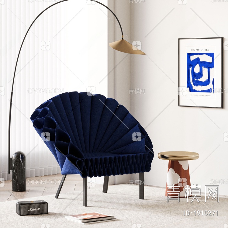 休闲椅，孔雀椅3D模型下载【ID:1910271】