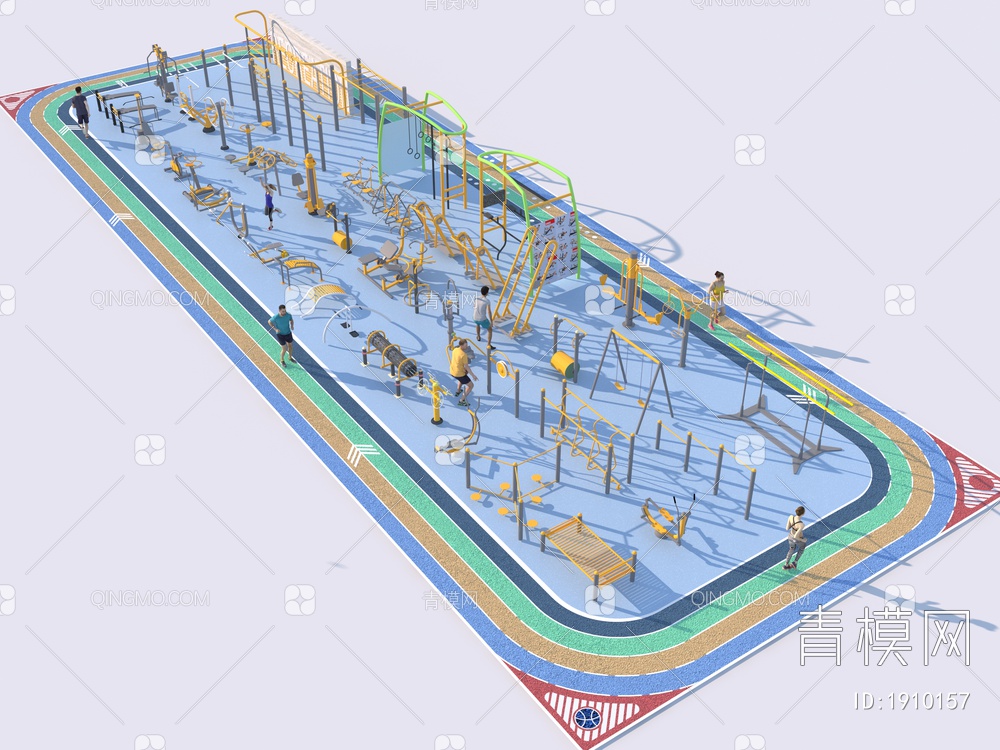 户外健身器材3D模型下载【ID:1910157】