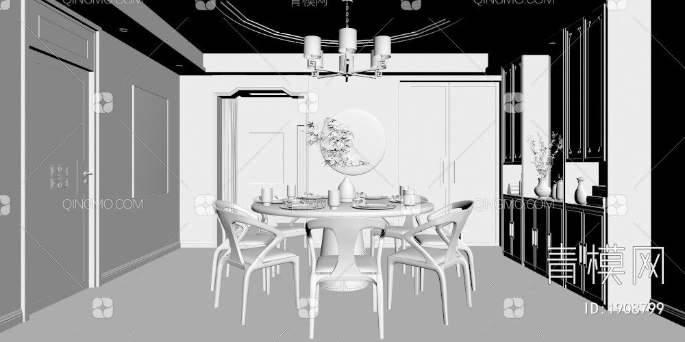 客餐厅3D模型下载【ID:1908799】