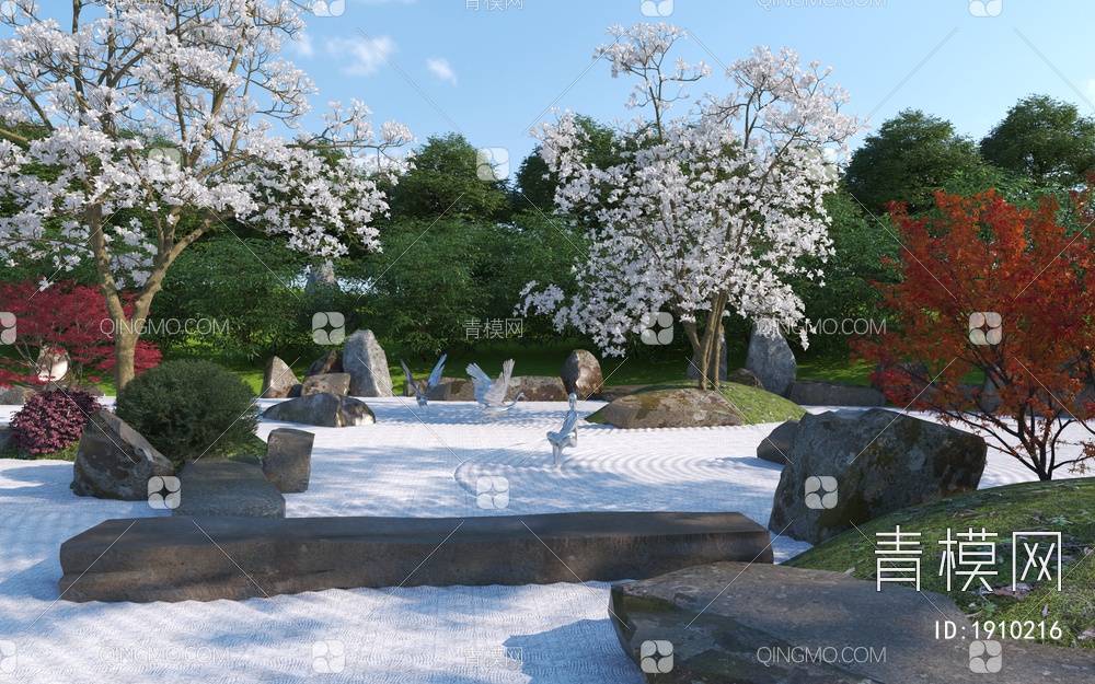 庭院花园3D模型下载【ID:1910216】