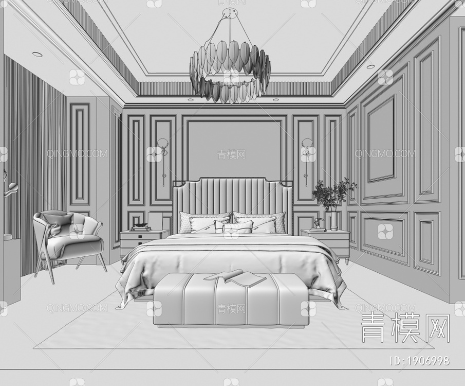 卧室3D模型下载【ID:1906998】